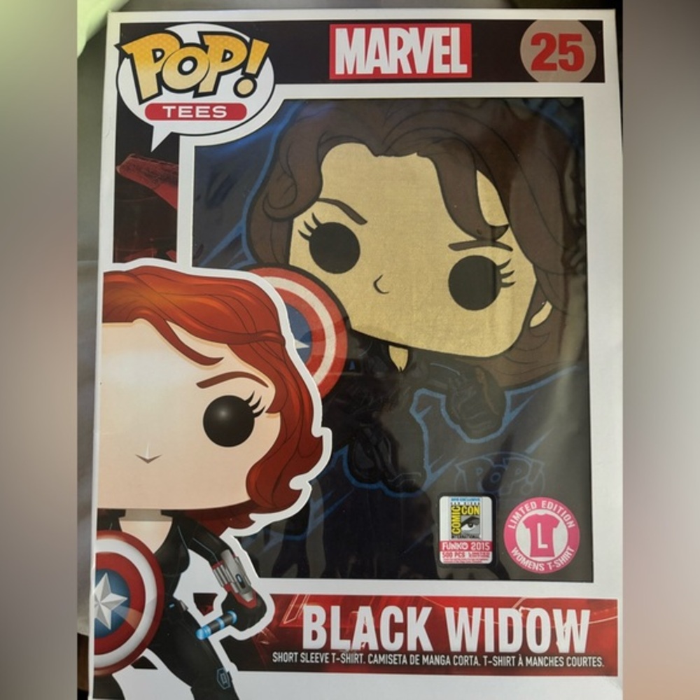 Funko POP SDCC 2015 Exclusive Large Shirt BLACK WIDOW Avengers LE 500 New In Box